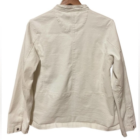 WOOLRICH Vintage Stone Canvas Denim Snap Button Pockets Women’s Jacket Size M - Picture 2 of 6
